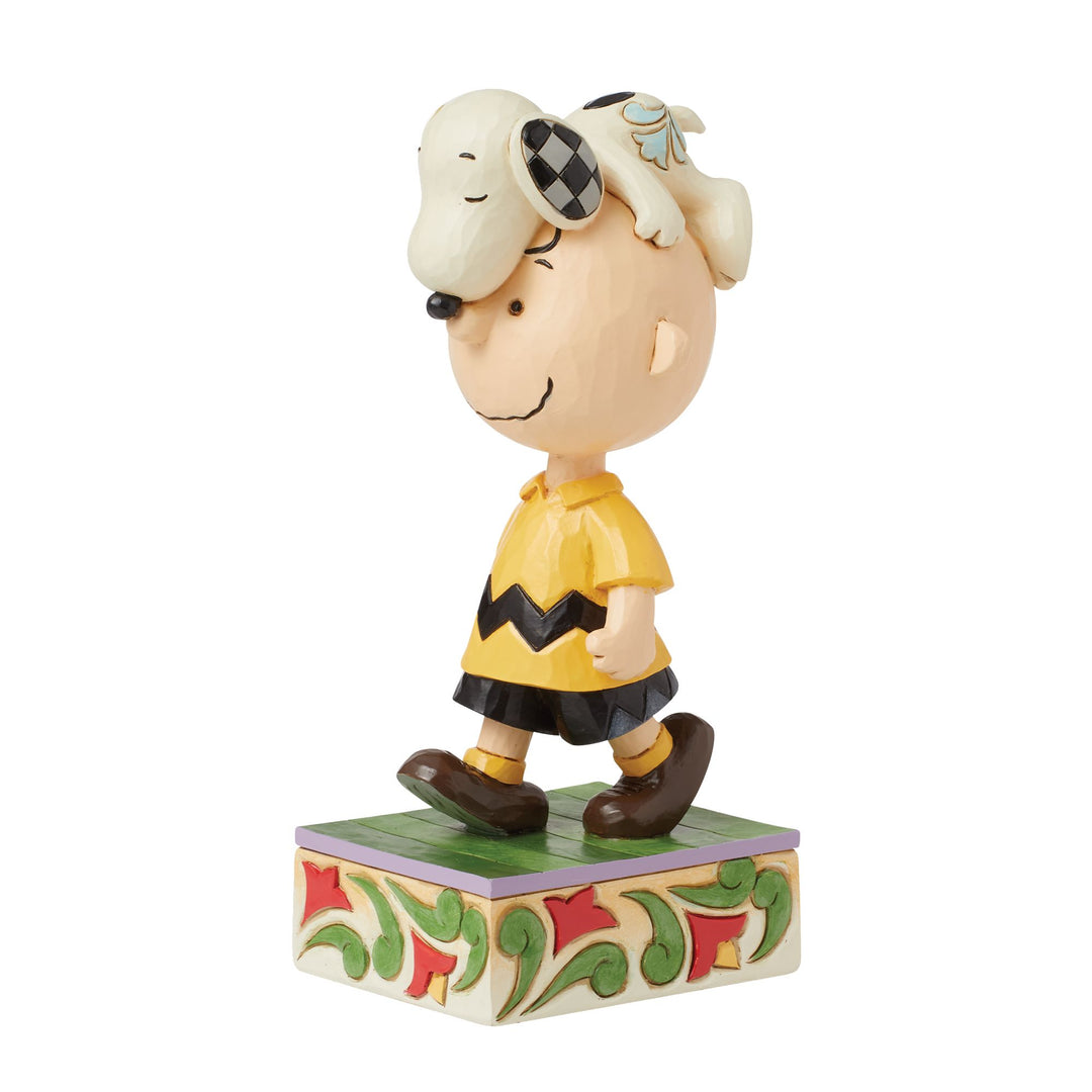Head Honcho (Snoopy on Charlie Brown's Head Figurine) - Peanuts by Jim Shore