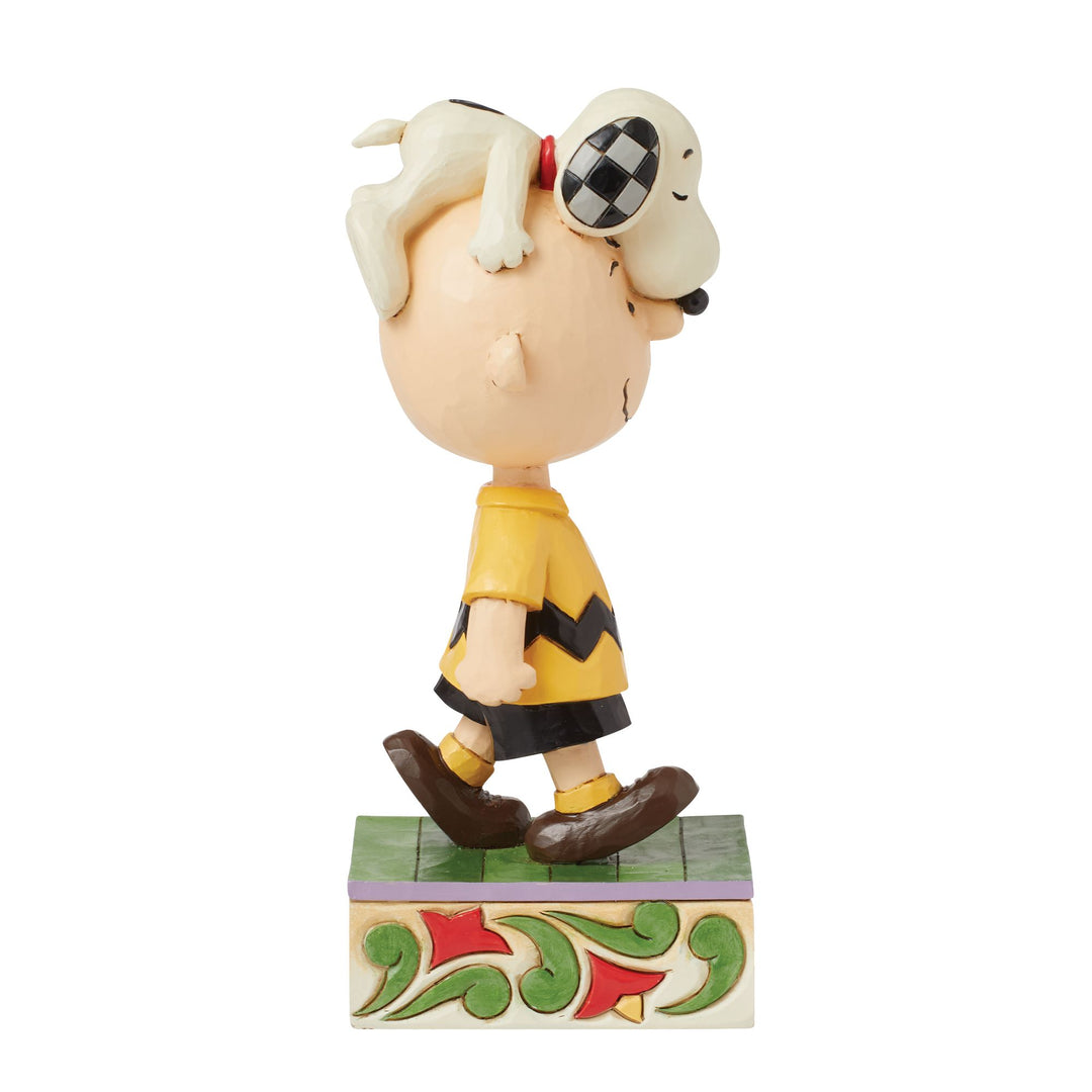 Head Honcho (Snoopy on Charlie Brown's Head Figurine) - Peanuts by Jim Shore