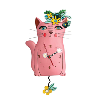 Pretty Kitty Clock (pink) - Enesco Gift Shop