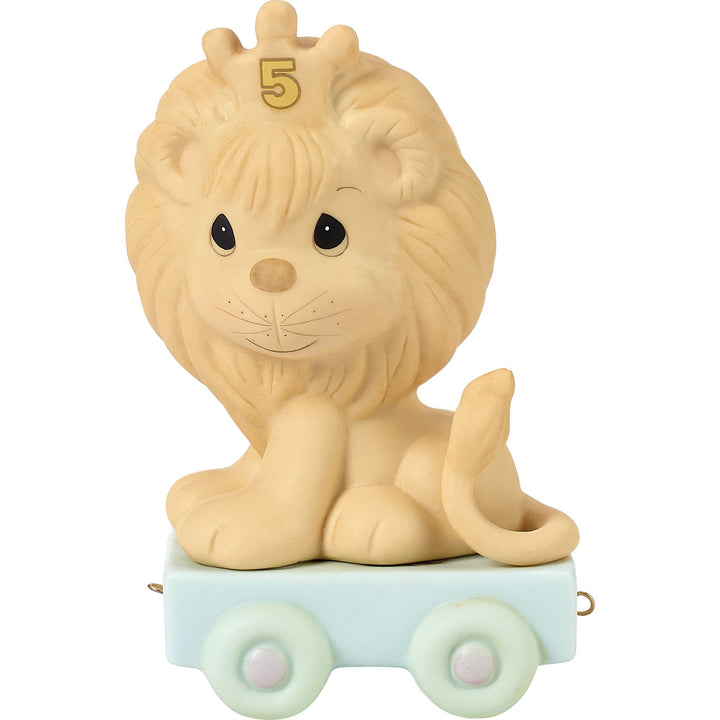 Birthday Train Age 5 Figurine by Precious Moments - "This Day Is Something To Ro r About"