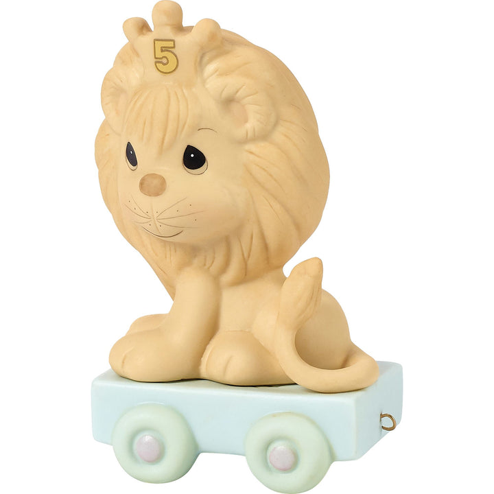 Birthday Train Age 5 Figurine by Precious Moments - "This Day Is Something To Ro r About"