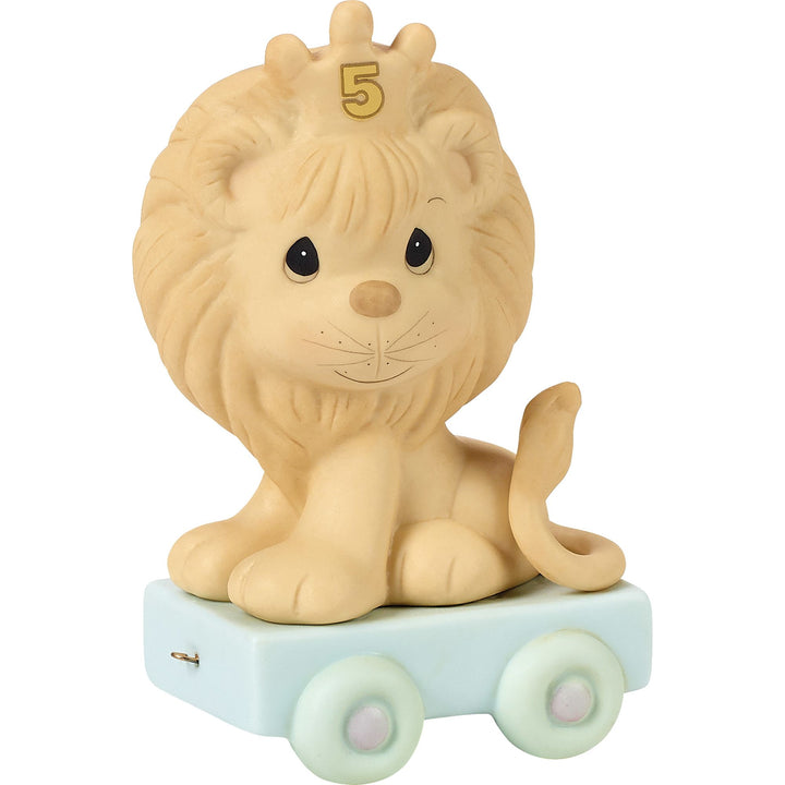 Birthday Train Age 5 Figurine by Precious Moments - "This Day Is Something To Ro r About"
