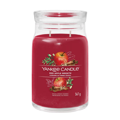 Red Apple Wreath Signature Large Jar by Yankee Candle - Enesco Gift Shop