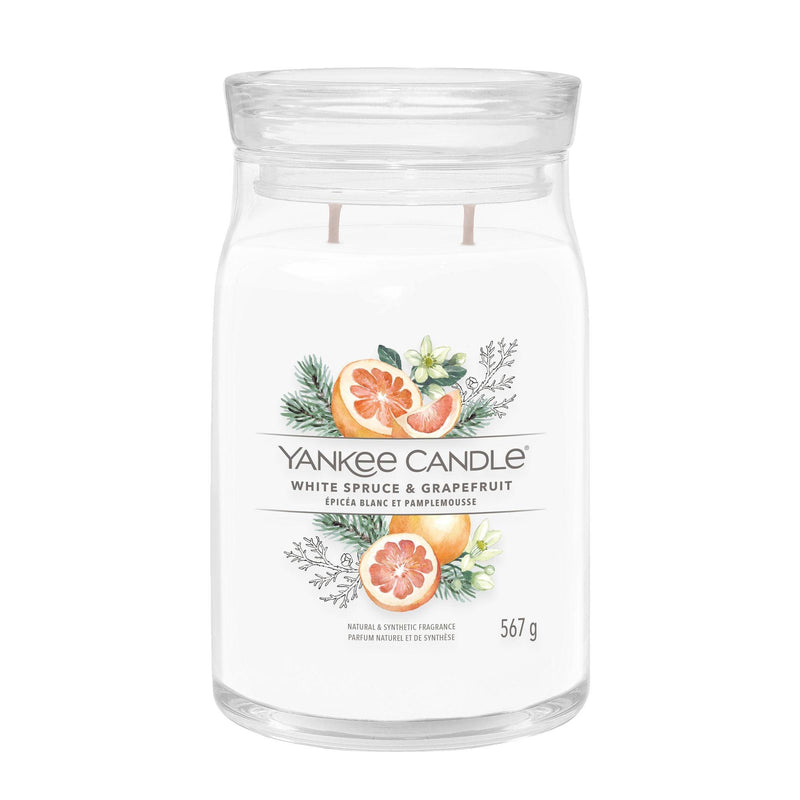 White Spruce & Grapefruit Signature Large Jar by Yankee Candle - Enesco Gift Shop