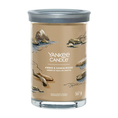 Amber & Sandalwood Signature Large Tumbler Yankee Candle - Enesco Gift Shop
