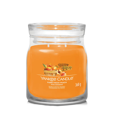 Farm Fresh Peach Signature Medium Jar Yankee Candle - Enesco Gift Shop