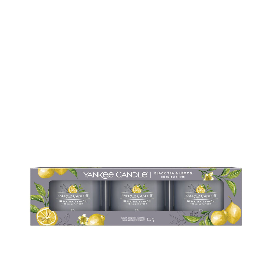 Black Tea & Lemon Signature 3 Pack Votive Yankee Candle