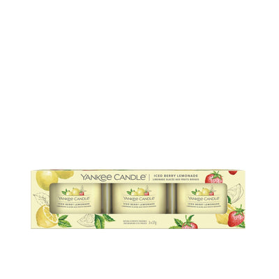 Iced Berry Lemonade Signature 3 Pack Votive Yankee Candle - Enesco Gift Shop