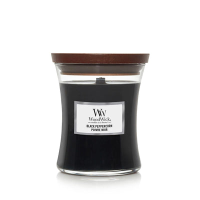 Black Peppercorn Medium Hourglass Wood Wick Candle - Enesco Gift Shop