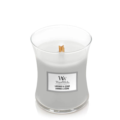 Lavender Cedar Medium Hourglass Wood Wick Candle - Enesco Gift Shop