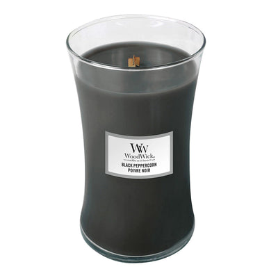Black Peppercorn Large Hourglass Wood Wick Candle - Enesco Gift Shop