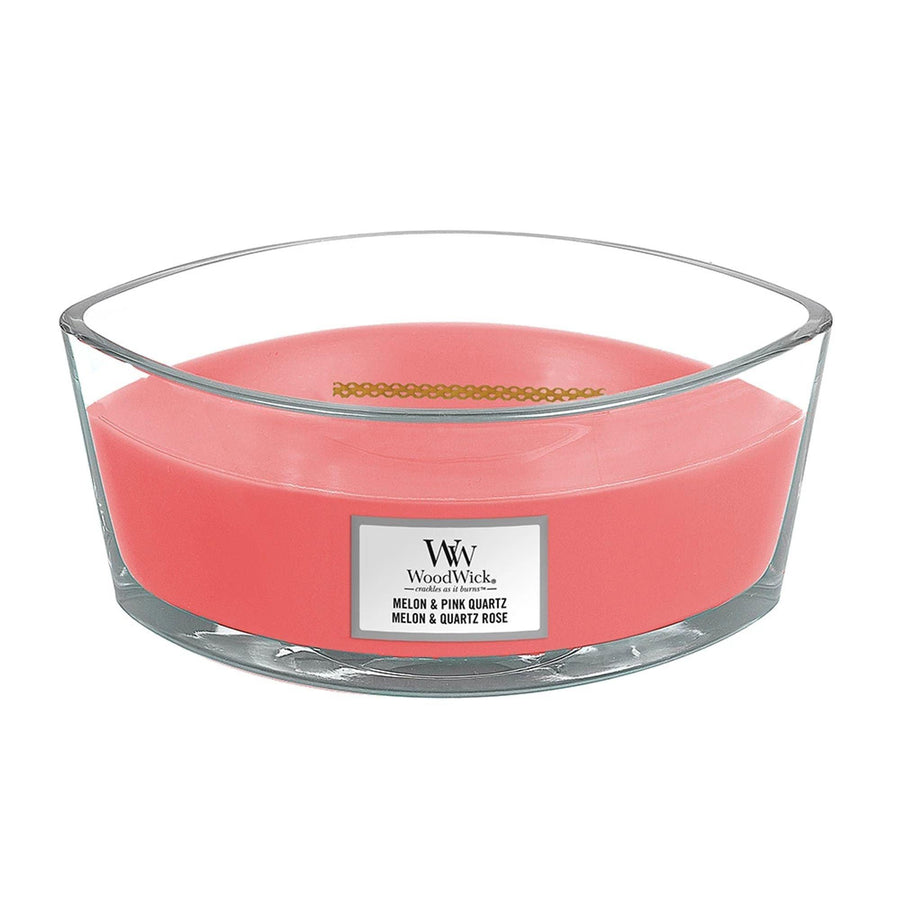 Melon Pink Quartz Ellipse Wood Wick Candle - Enesco Gift Shop