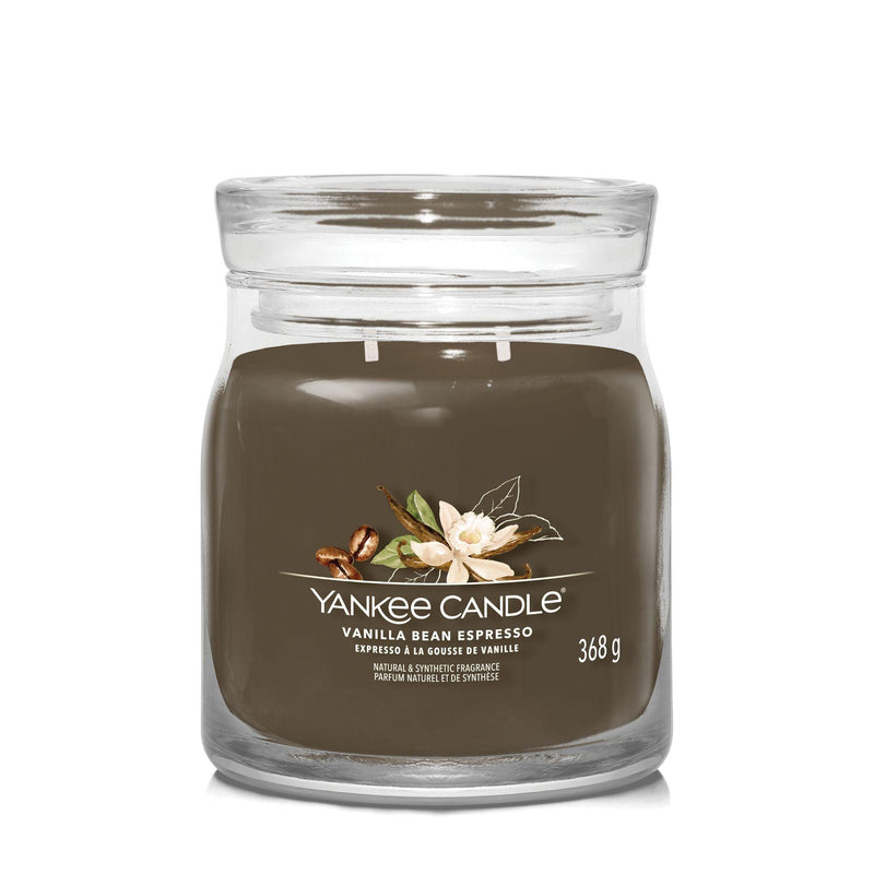 Vanilla Bean Espresso Signature Medium Jar Yankee Candle - Enesco Gift Shop