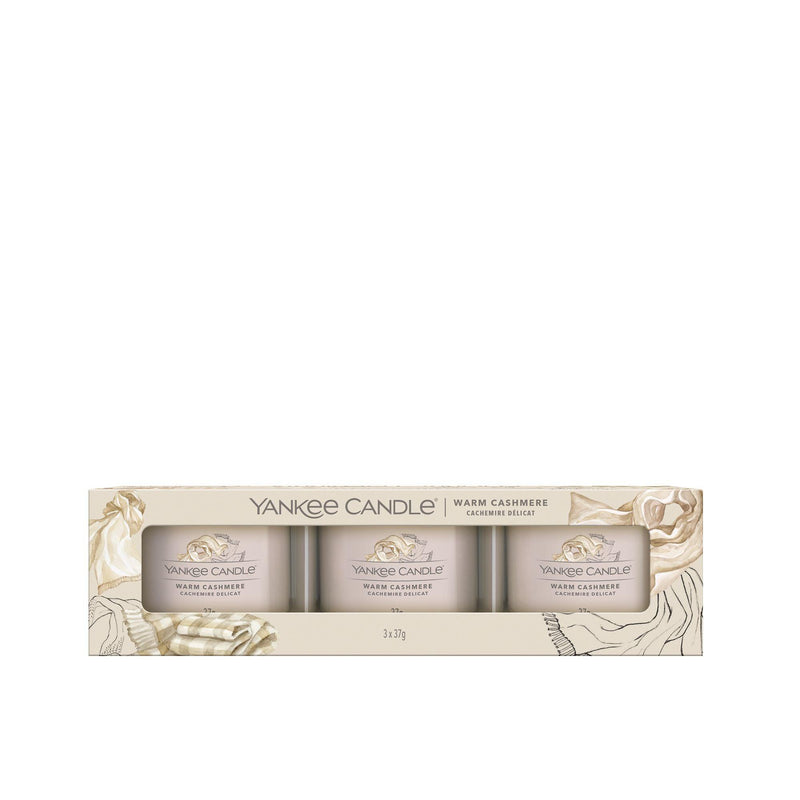 Warm Cashmere Signature 3 Pack Votive Yankee Candle - Enesco Gift Shop