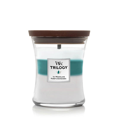 Icy Woodland Trilogy Medium Hourglass Wood Wick Candle - Enesco Gift Shop