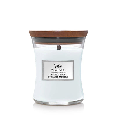 Magnolia Birch Medium Hourglass Wood Wick Candle - Enesco Gift Shop