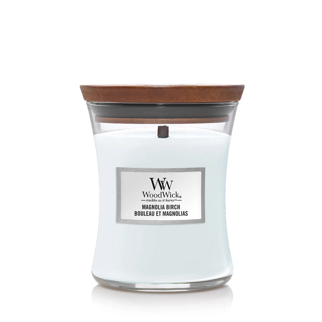 Magnolia Birch Medium Hourglass Wood Wick Candle