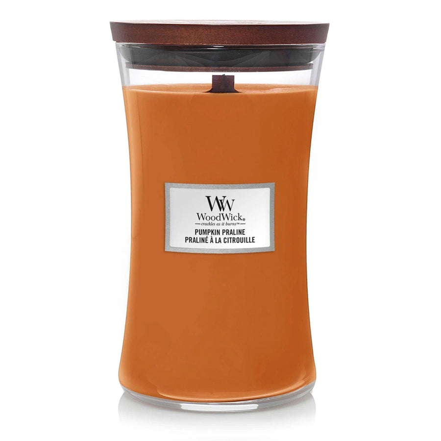 Pumpkin Praline Large Hourglass Wood Wick Candle - Enesco Gift Shop