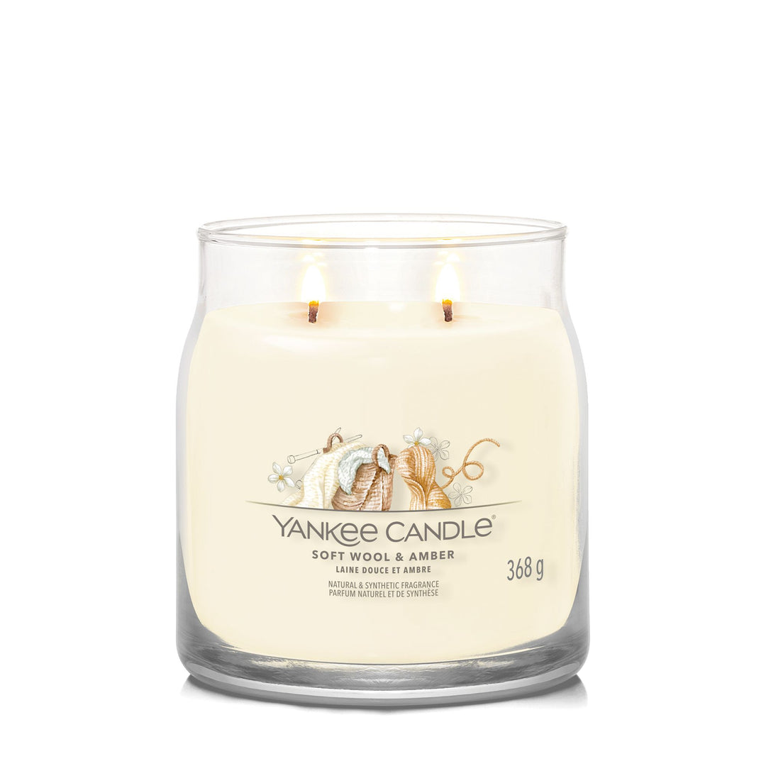 Soft Wool & Amber Signature Medium Jar Yankee Candle