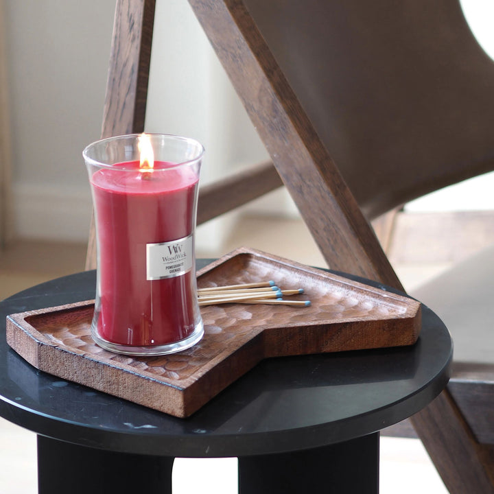 Pomegranate Large Hourglass Wood Wick Candle