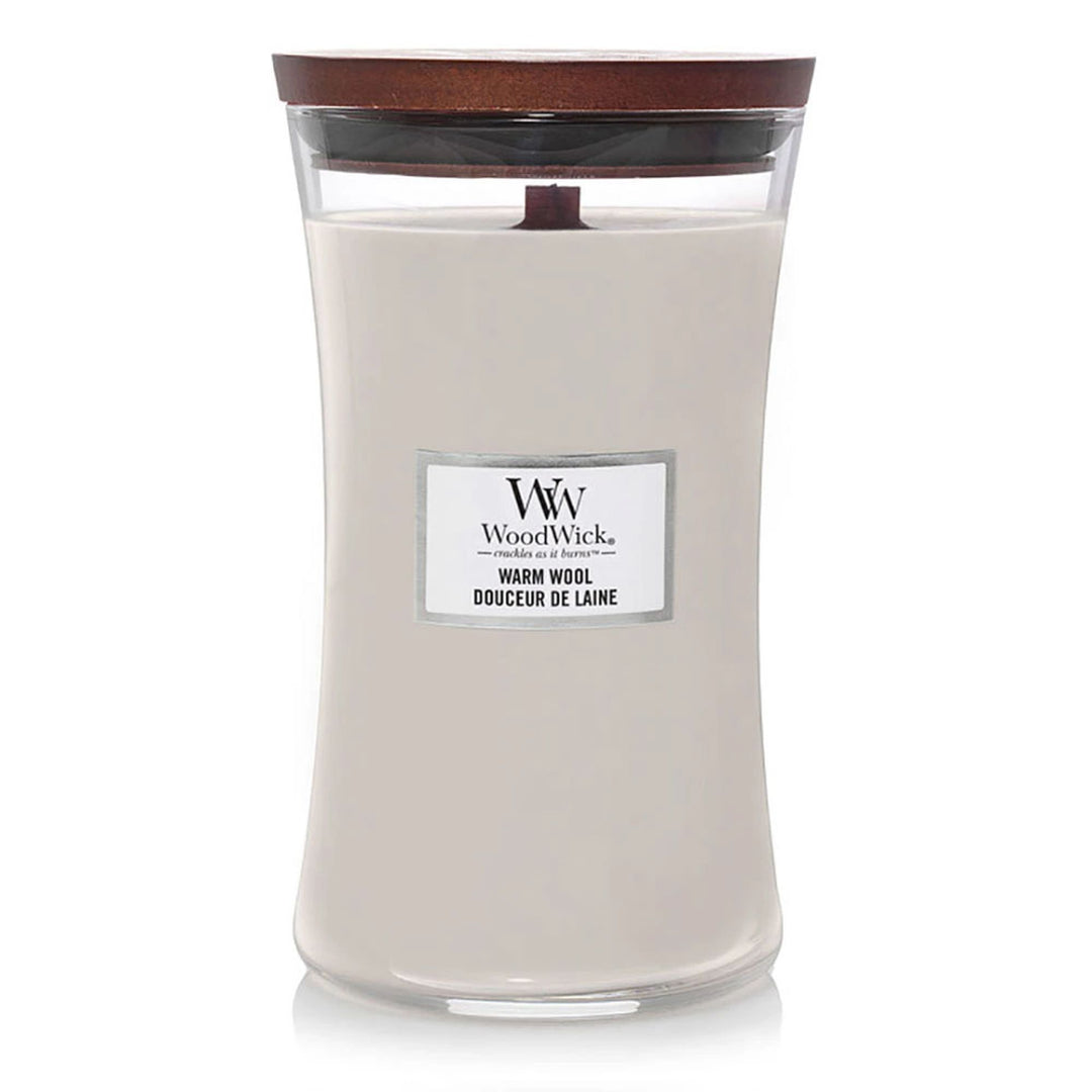 Warm Wool Large Hourglass Wood Wick Candle