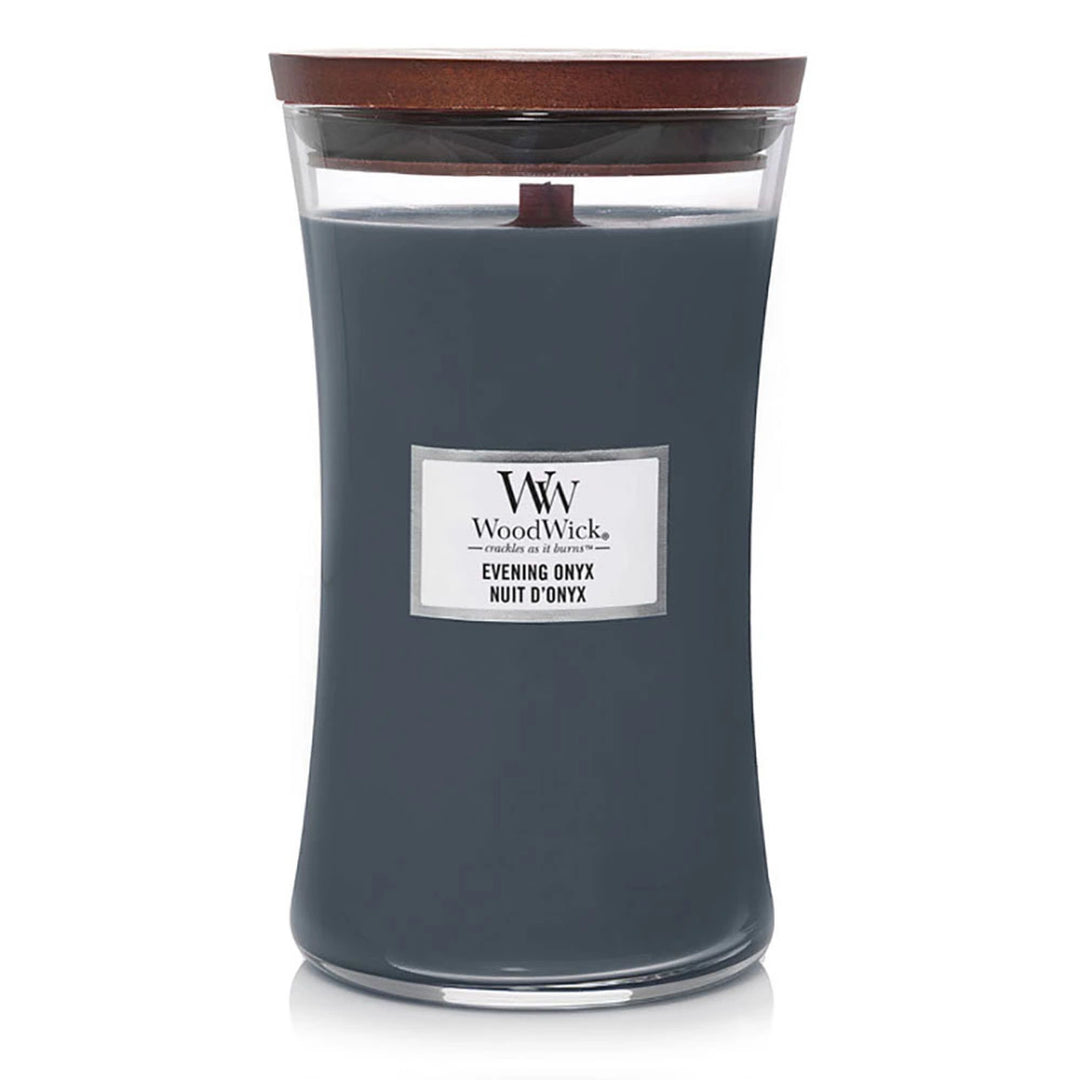 Evening Onyx Large Hourglass Wood Wick Candle