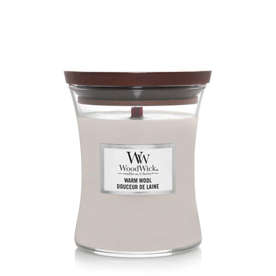 Warm Wool Medium Hourglass Wood Wick Candle - Enesco Gift Shop