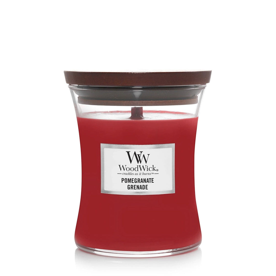 Pomegranate Medium Hourglass Wood Wick Candle