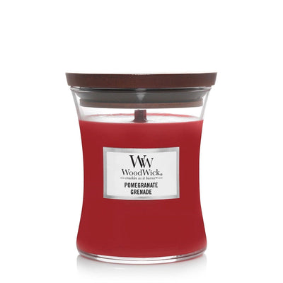Pomegranate Medium Hourglass Wood Wick Candle - Enesco Gift Shop