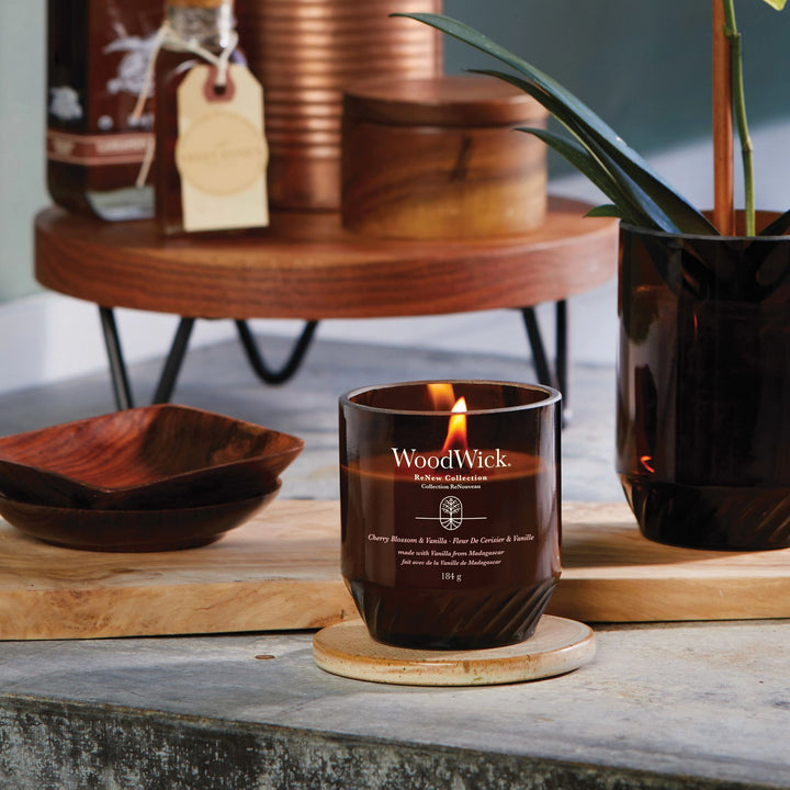 Cherry Blossom & Vanilla Renew Medium Candle by WoodWick