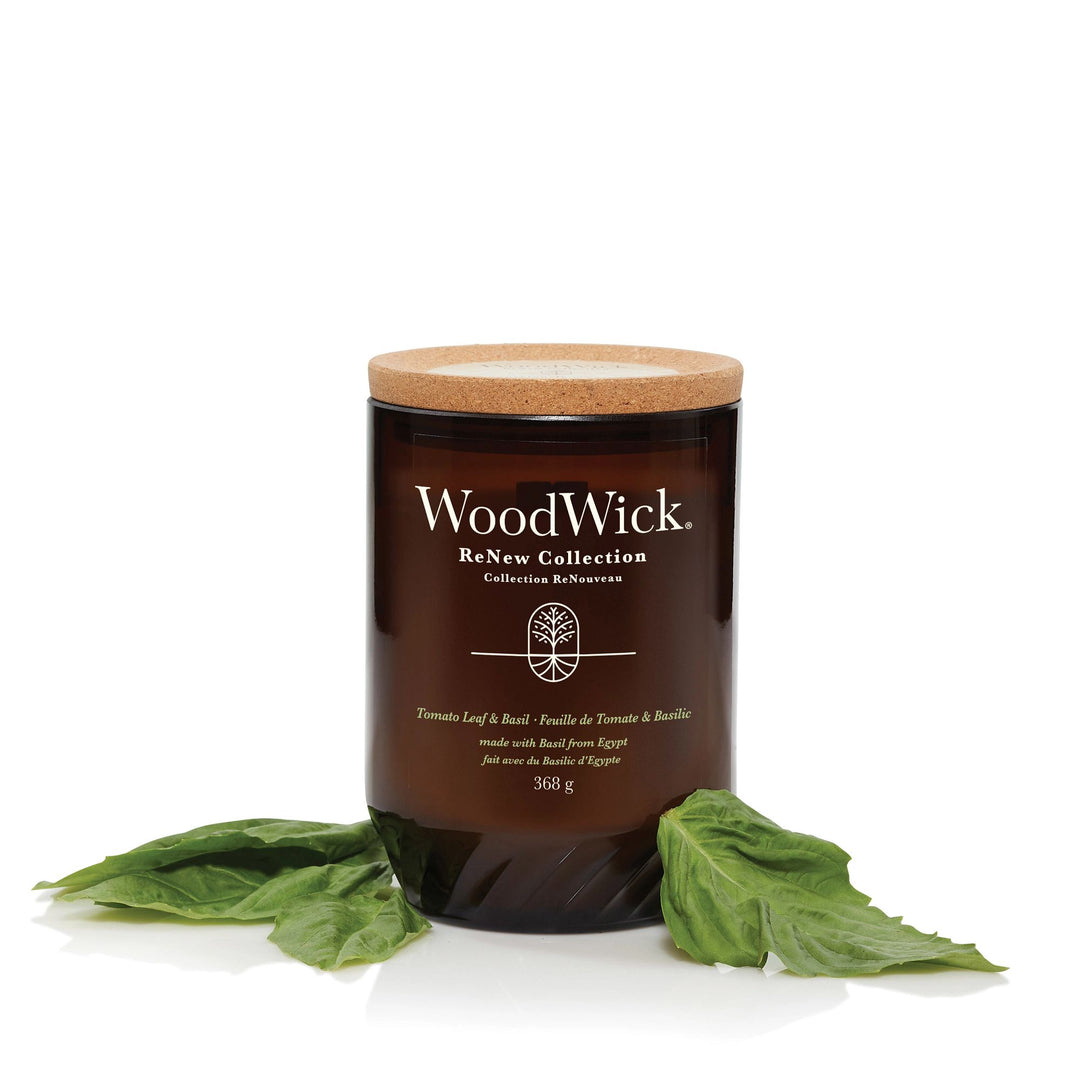 Tomato Leaf & Basil Renew Large Candle by WoodWick