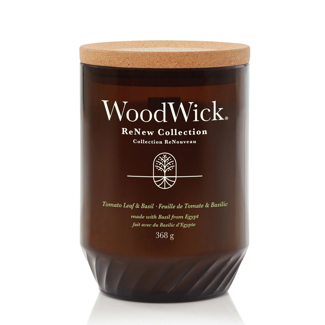 Tomato Leaf &amp; Basil Renew Large Candle by WoodWick