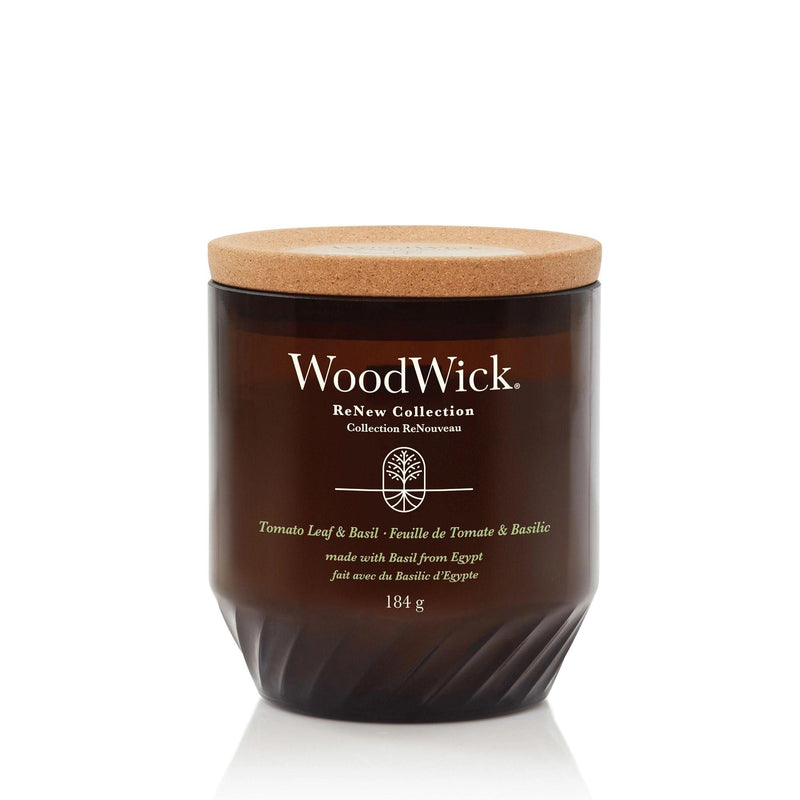 Tomato Leaf & Basil Renew Medium Candle by WoodWick - Enesco Gift Shop