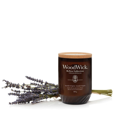 Lavender & Cypress Renew Large Candle by WoodWick - Enesco Gift Shop