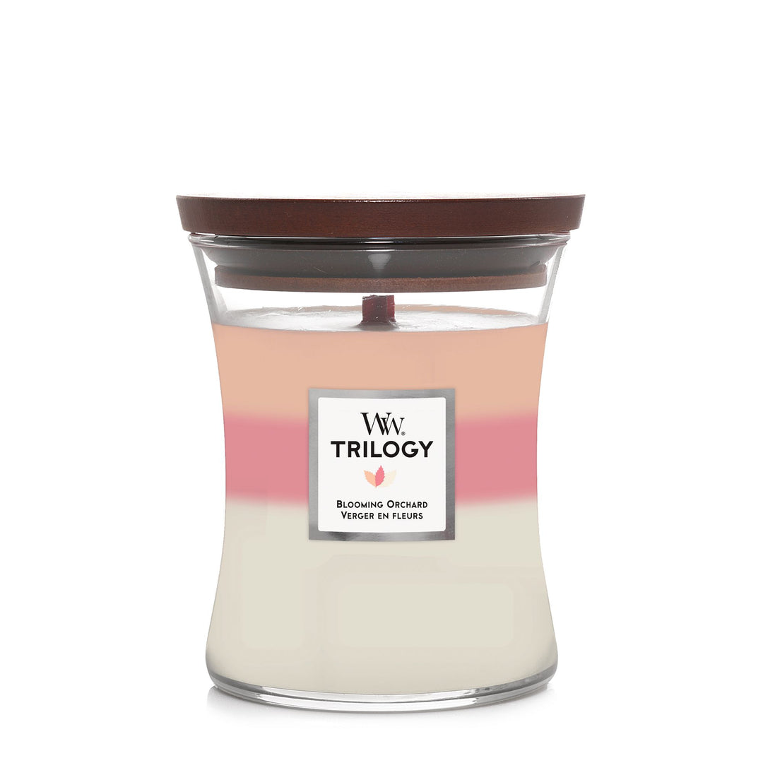 Blooming Orchid Trilogy Medium Hourglass Wood Wick Candle