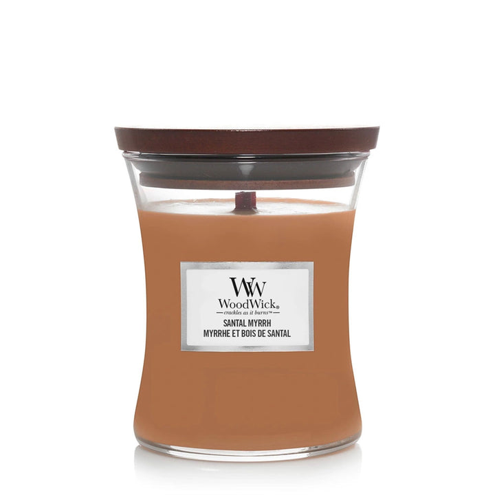 Santal Myrrh Medium Hourglass Wood Wick Candle