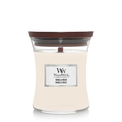 Vanilla Musk Medium Hourglass Wood Wick Candle - Enesco Gift Shop