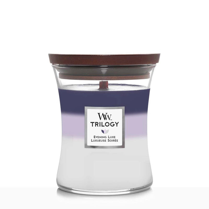 Evening Luxe Trilogy Medium Hourglass Wood Wick Candle - Enesco Gift Shop