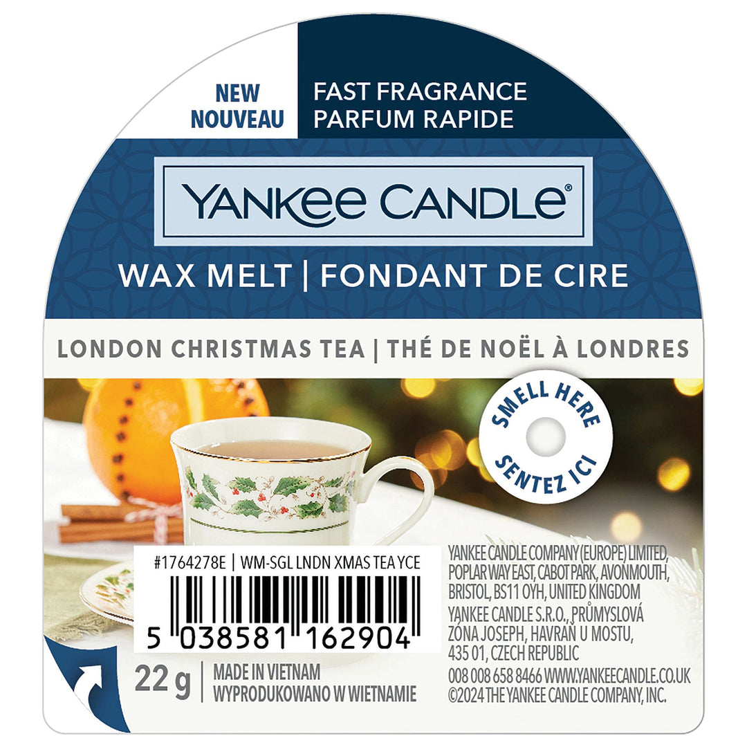 London Christmas Tea Single Wax Melt by Yankee Candle