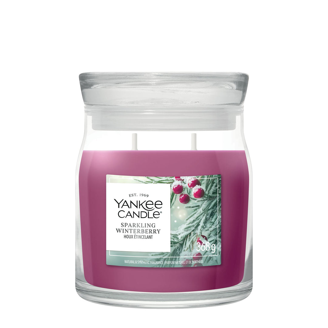 Sparkling Winterberry Signature Medium Jar by Yankee Candle