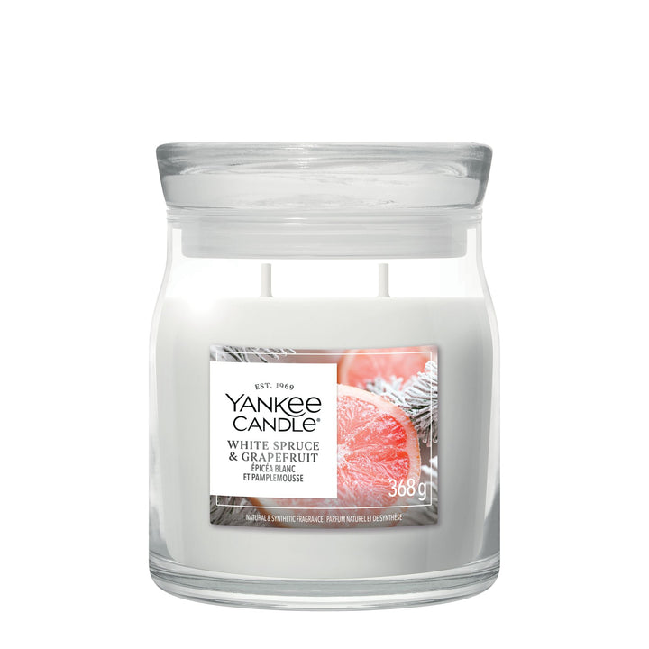 White Spruce &amp; Grapefruit Signature Medium Jar Yankee Candle