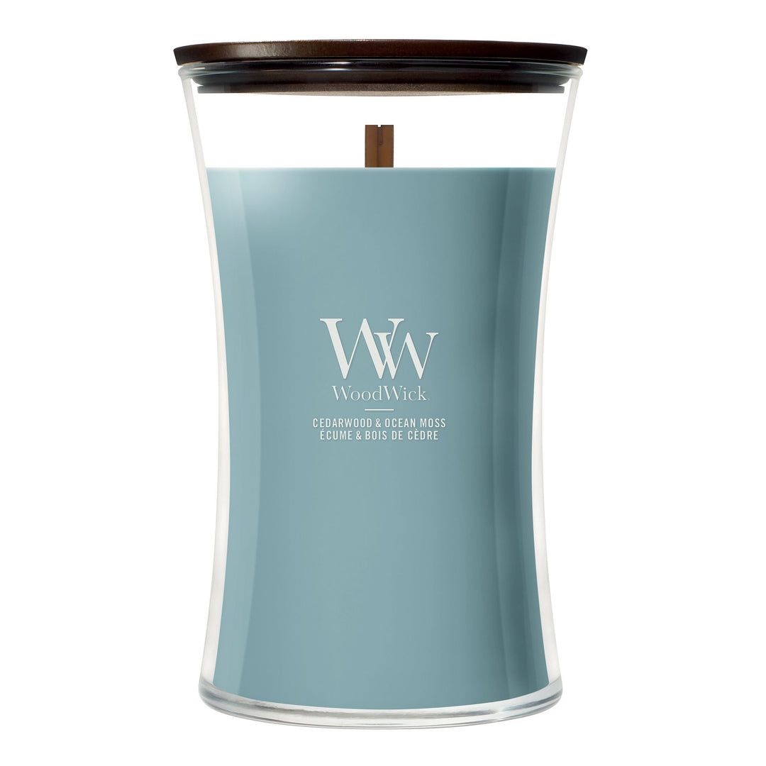 Cedarwood & Ocean Moss Large Hourglass by WoodWick