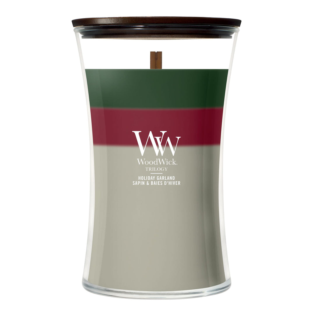 Holiday Garland Trilogy Large Hourglass Candle by WoodWick