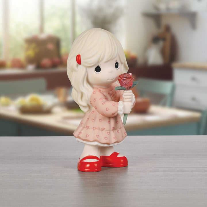 Girl Holding Rose Figurine by Precious Moments