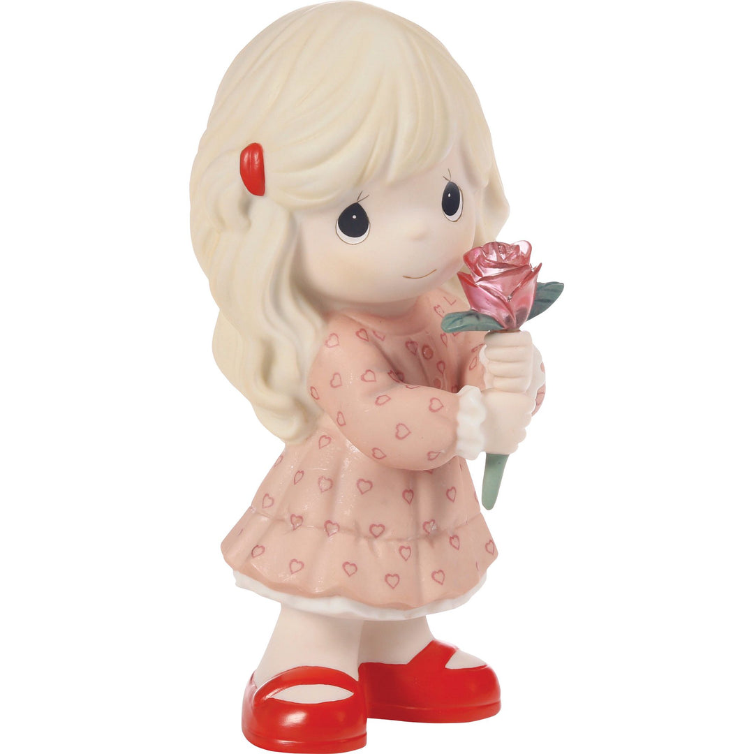 Girl Holding Rose Figurine by Precious Moments