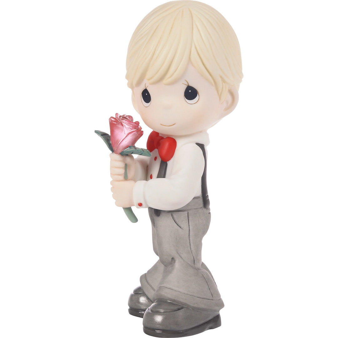 Boy Holding Rose Figurine by Precious Moments