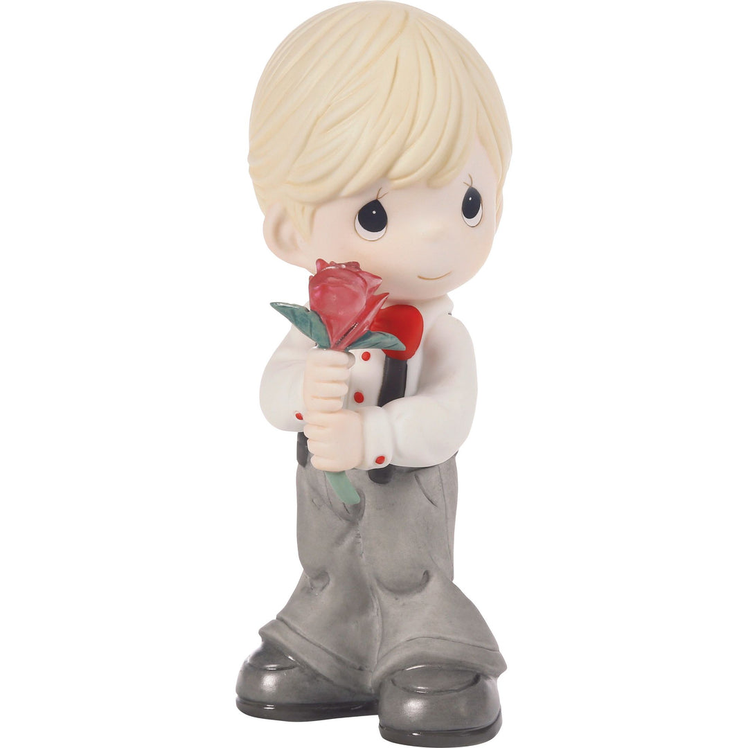 Boy Holding Rose Figurine by Precious Moments