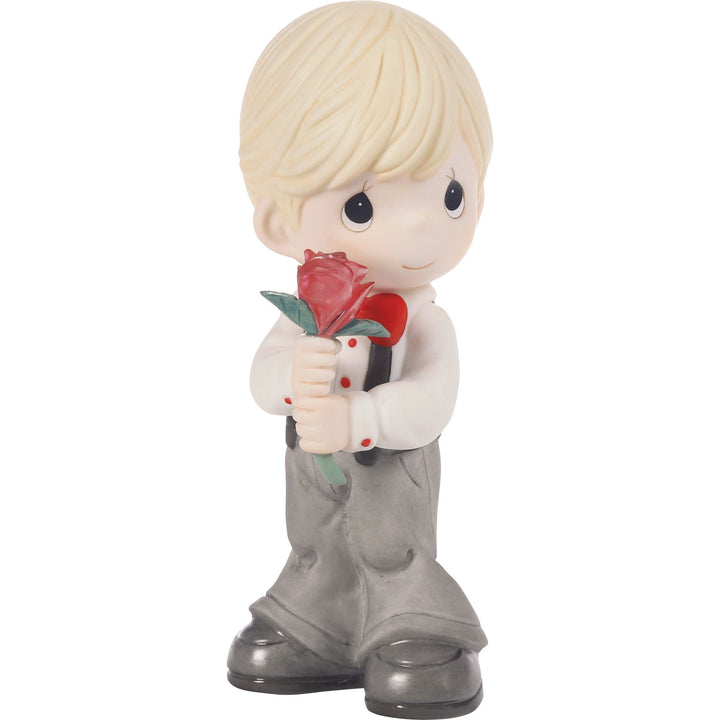 Boy Holding Rose Figurine by Precious Moments