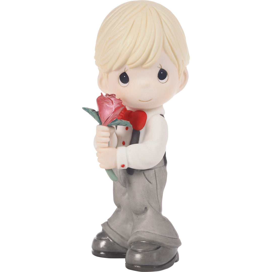 Boy Holding Rose Figurine by Precious Moments
