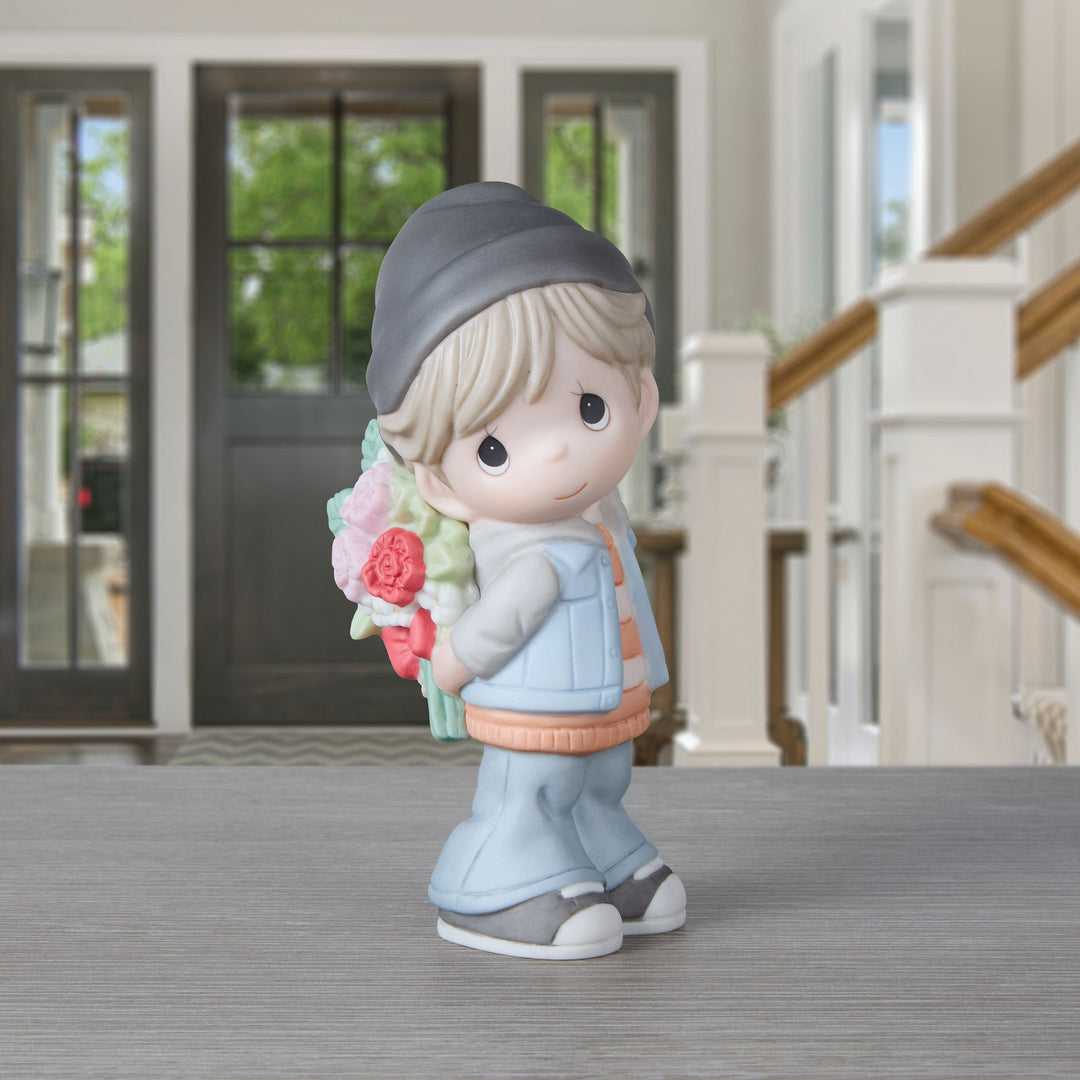 Boy Holding Flowers Figurine by Precious Moments
